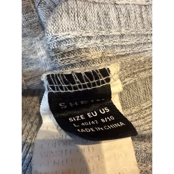Shein Womens Raglan Long Sleeve Gray & Black Top Size L - Picture 2 of 6